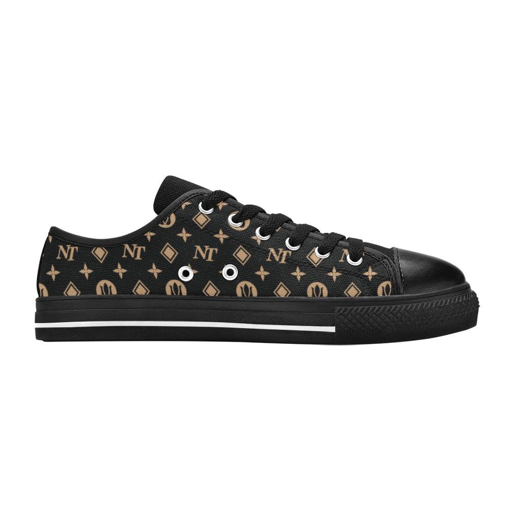 Fancy NT Black Women's Classic Canvas Shoes (Model 018) Women's Canvas Shoes (018) e-joyer