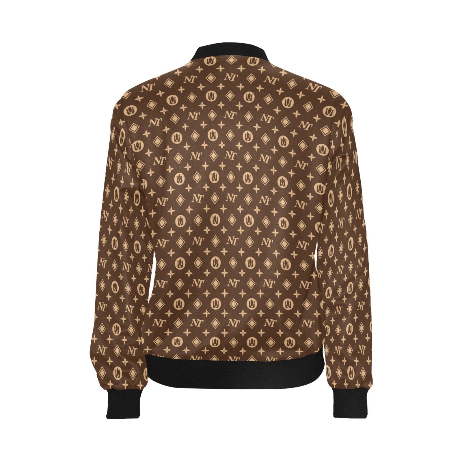 Fancy NT Brown All Over Print Bomber Jacket for Women (Model H36) All Over Print Bomber Jacket for Women (H36) e-joyer