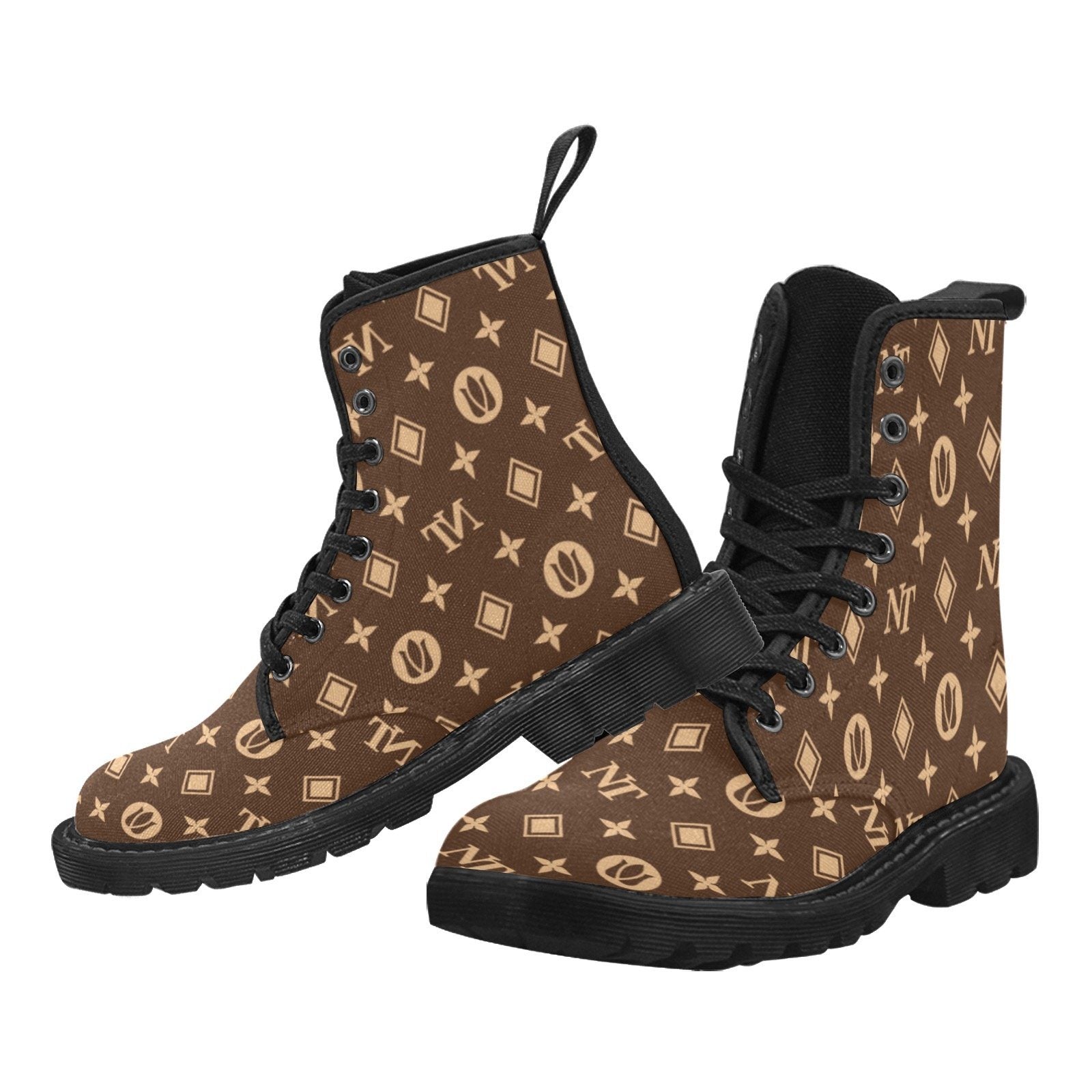 Fancy NT Brown Martin Boots for Women (Black) (Model 1203H) Martin Boots for Women (Black) (1203H) e-joyer