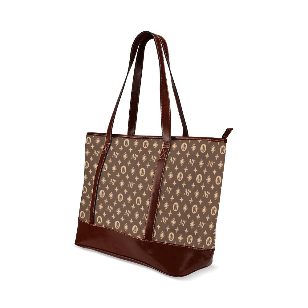 Fancy NT Brown Tote Handbag (Model 1642) bag e-joyer