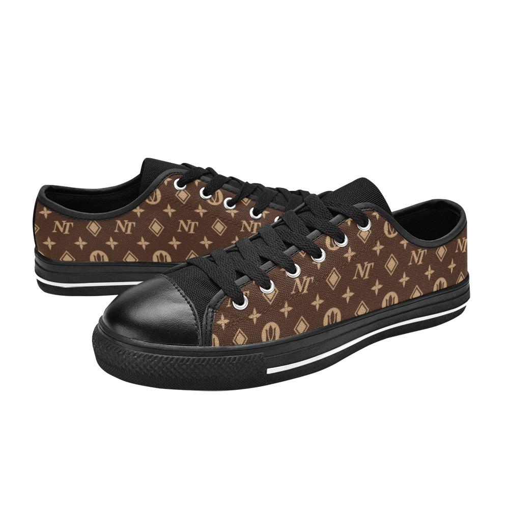 Fancy NT Brown Women's Classic Canvas Shoes (Model 018) Women's Canvas Shoes (018) e-joyer