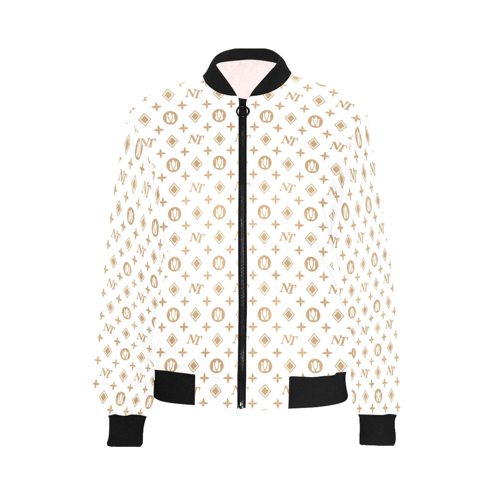 Fancy NT White All Over Print Bomber Jacket for Women (Model H36) All Over Print Bomber Jacket for Women (H36) e-joyer