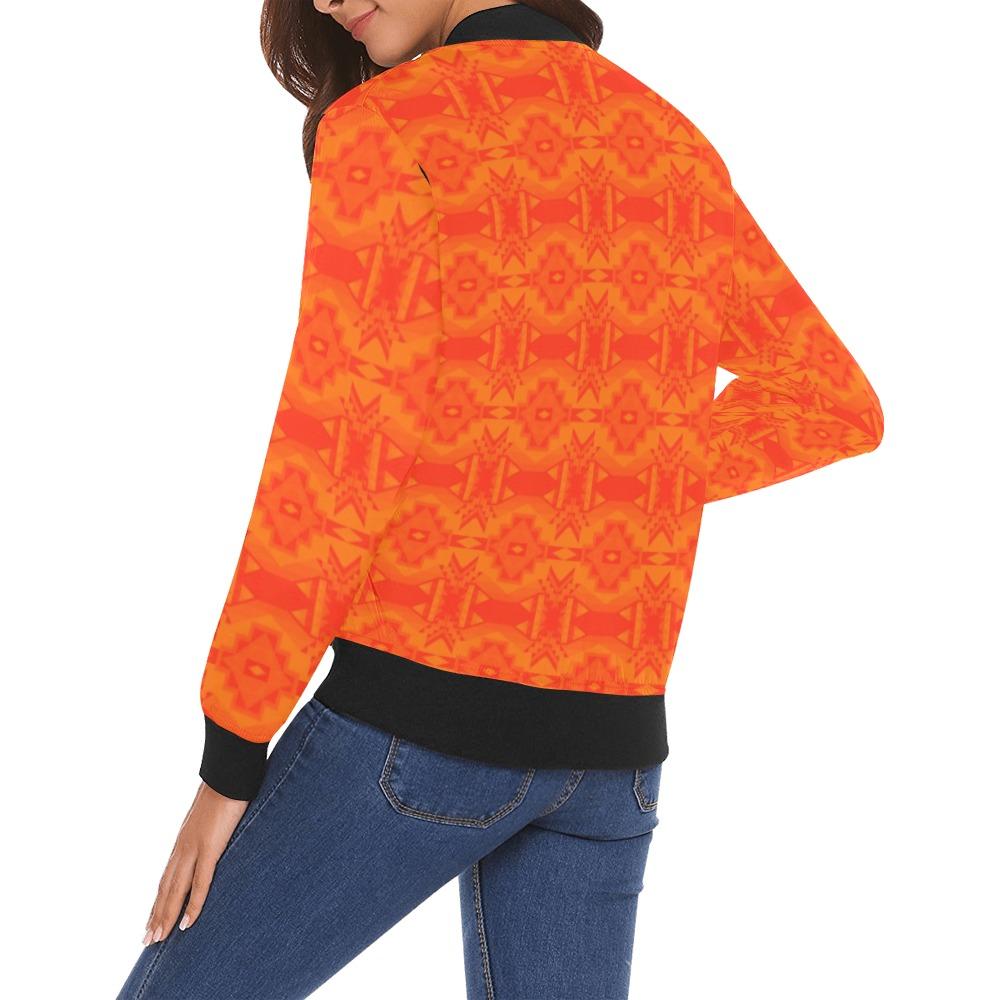 Fancy Orange All Over Print Bomber Jacket for Women (Model H19) All Over Print Bomber Jacket for Women (H19) e-joyer