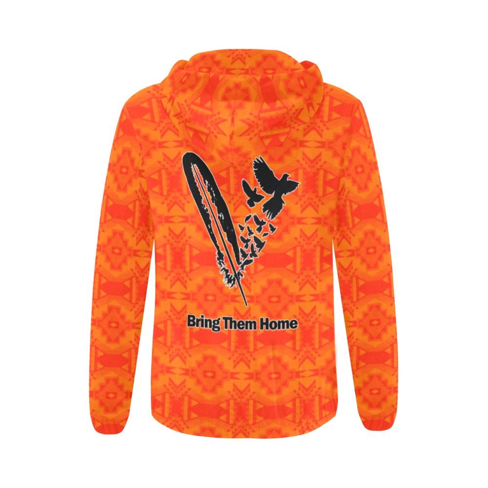 Fancy Orange Bring Them Home All Over Print Full Zip Hoodie for Women (Model H14) All Over Print Full Zip Hoodie for Women (H14) e-joyer