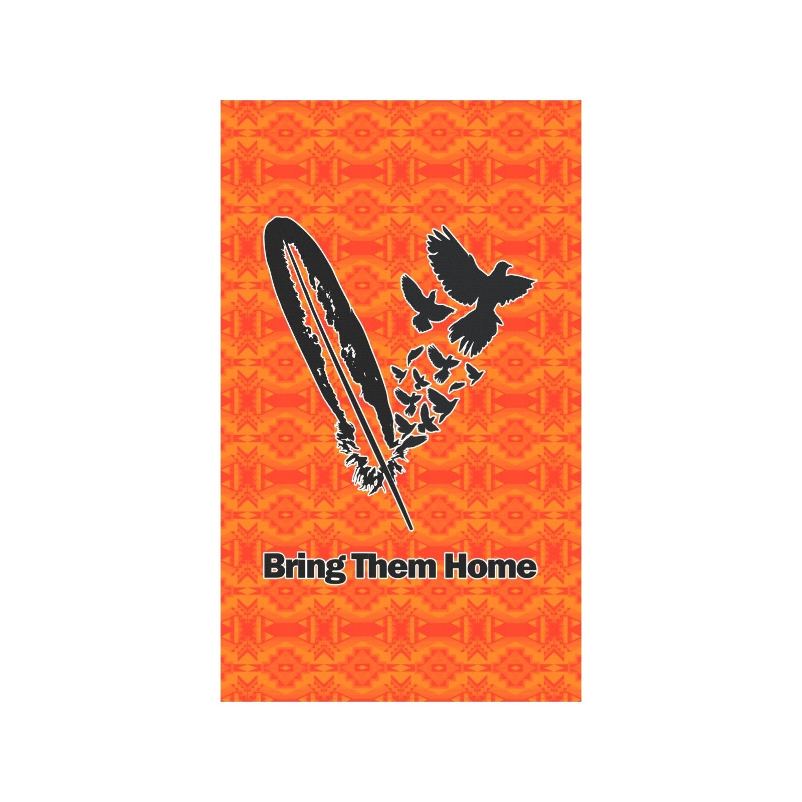 Fancy Orange - Bring Them Home Feather with Doves Garden Flag 36''x60'' (Two Sides Printing) Garden Flag 36‘’x60‘’ (Two Sides) e-joyer 