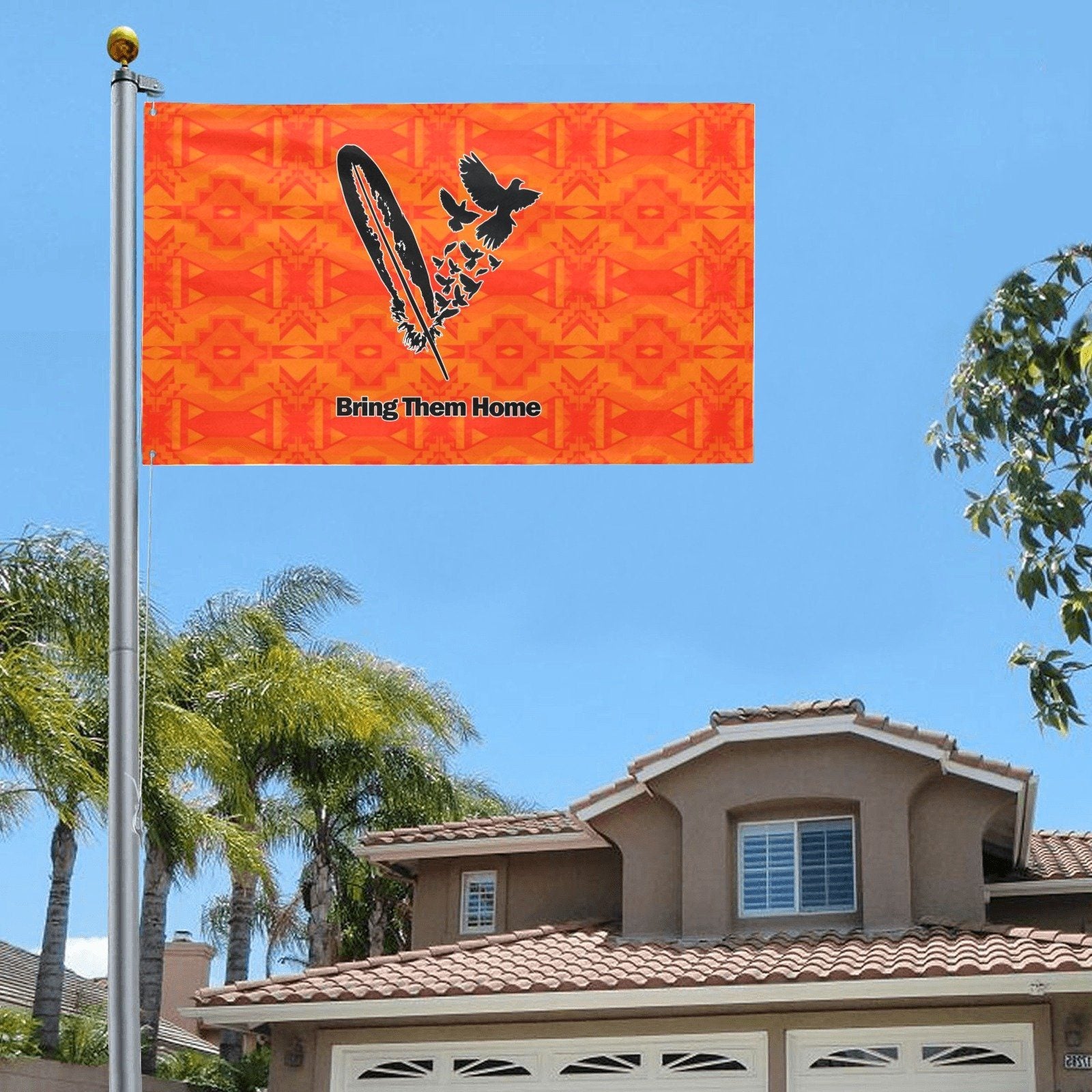 Fancy Orange Bring Them Home Garden Flag 59"x35" Garden Flag 59"x35" e-joyer