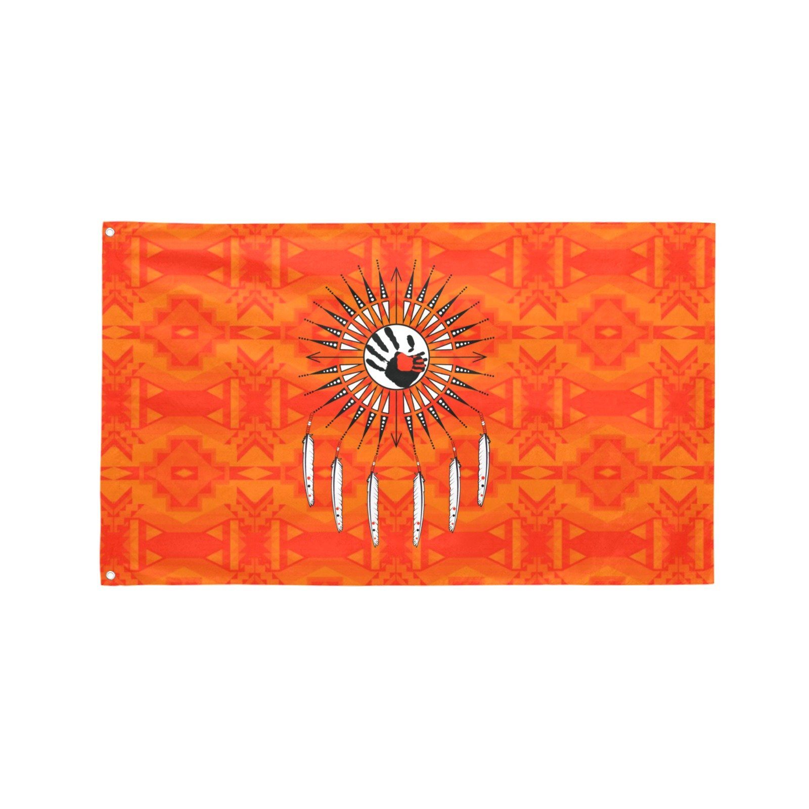 Fancy Orange Feather Directions Garden Flag 59"x35" Garden Flag 59"x35" e-joyer