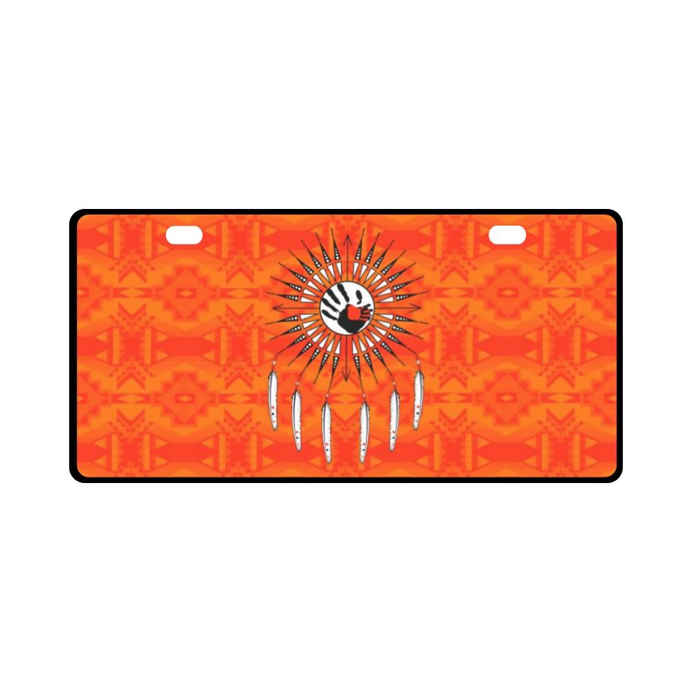 Fancy Orange Feather Directions License Plate License Plate e-joyer