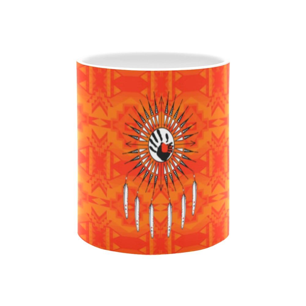 Fancy Orange Feather Directions White Mug(11OZ) White Mug e-joyer