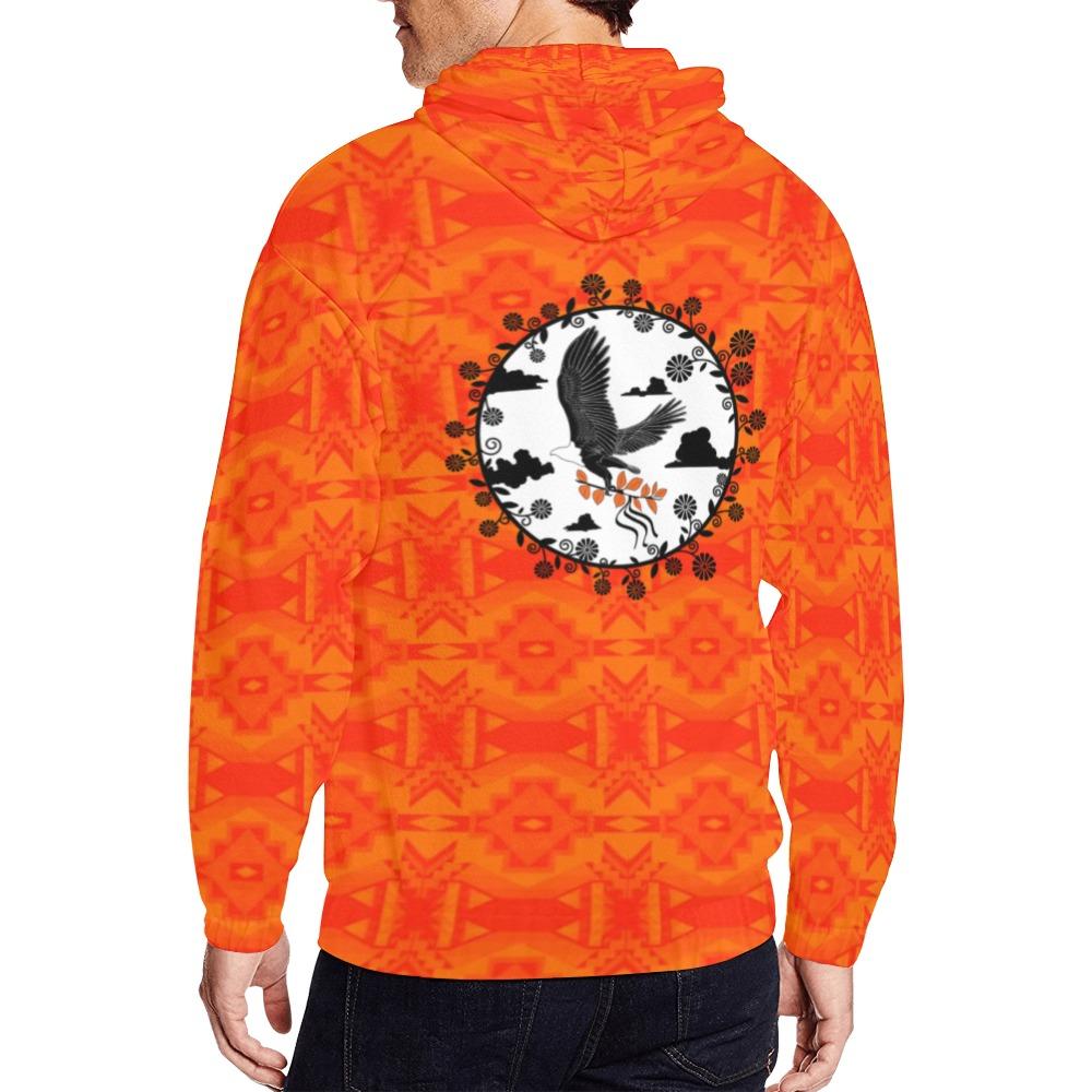 Fancy Orange Orange Carrying Their Prayers All Over Print Full Zip Hoodie for Men (Model H14) All Over Print Full Zip Hoodie for Men (H14) e-joyer