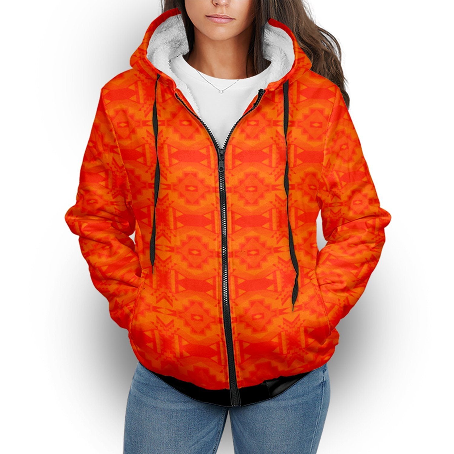 Fancy Orange Orange Sherpa Hoodie hoodie Herman
