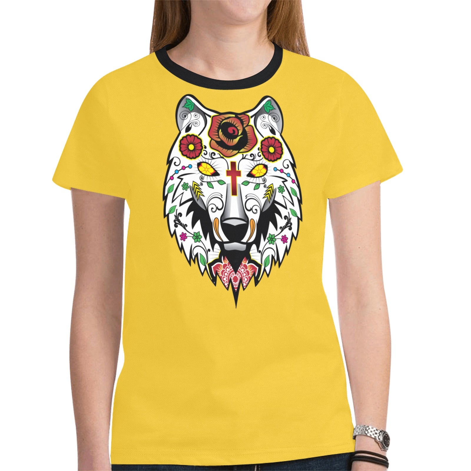 Wolf Spirit Guide (Yellow) T-shirt for Women