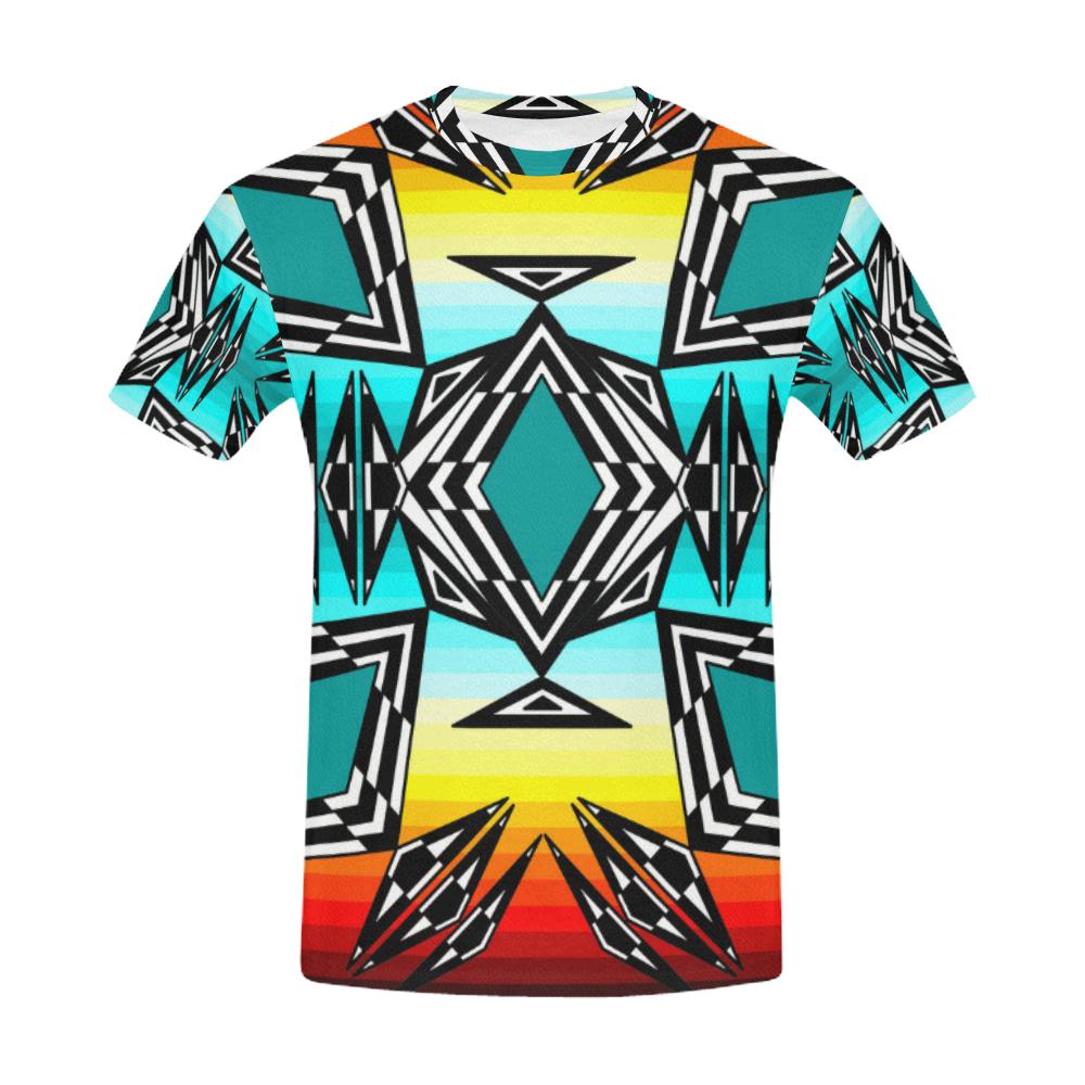 fire and Sky gradient II All Over Print T-Shirt for Men (USA Size) (Model T40) All Over Print T-Shirt for Men e-joyer