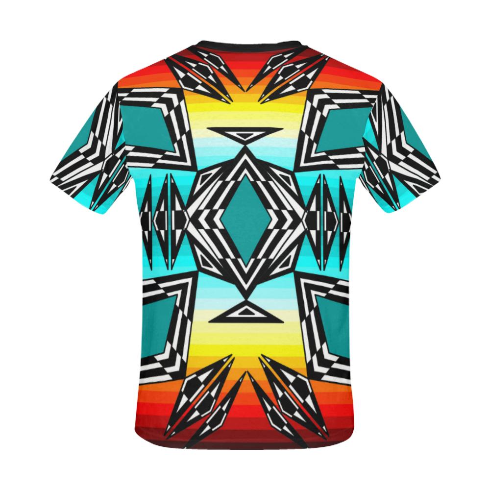 Fire and Sky Gradient II All Over Print T-Shirt Size 4XL and 5XL (USA Size) Model T40) All Over Print T-Shirt for Men/Large (T40) e-joyer