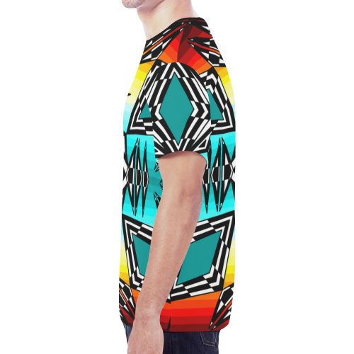 Fire and Sky Gradient II New All Over Print T-shirt for Men/Large Size (Model T45) New All Over Print T-shirt for Men/Large (T45) e-joyer