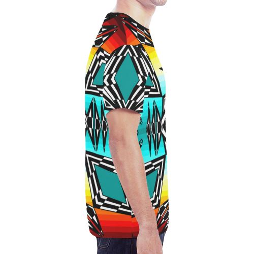 Fire and Sky Gradient II New All Over Print T-shirt for Men/Large Size (Model T45) New All Over Print T-shirt for Men/Large (T45) e-joyer