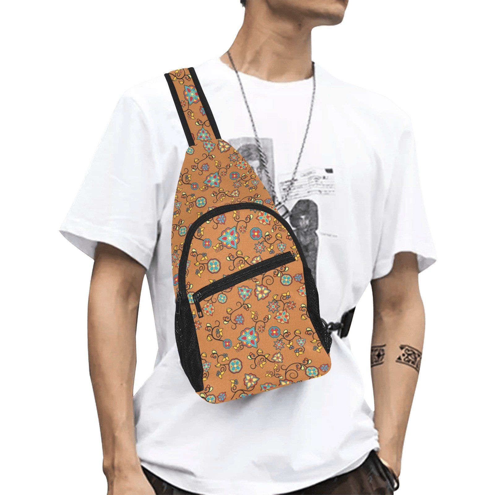 Fire Bloom Light All Over Print Chest Bag (Model 1719) All Over Print Chest Bag (1719) e-joyer
