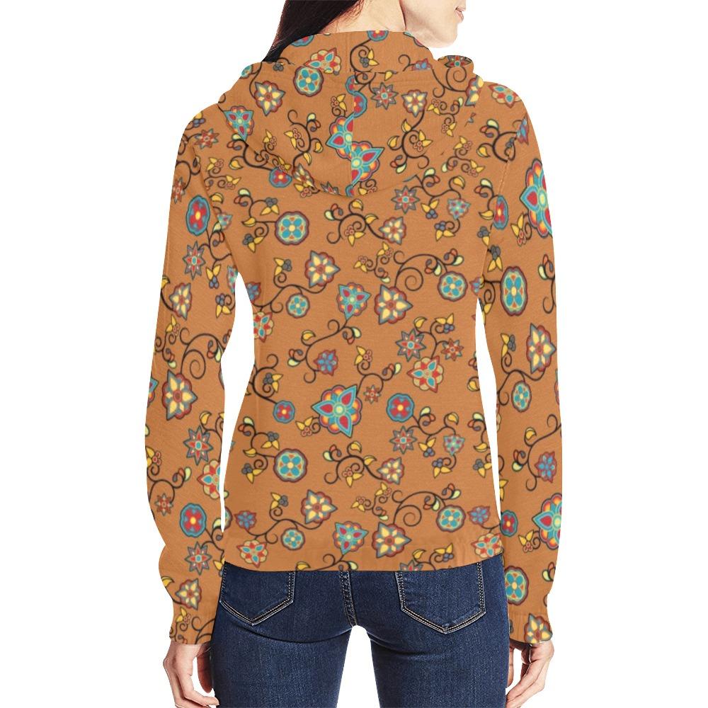 Fire Bloom Light All Over Print Full Zip Hoodie for Women (Model H14) All Over Print Full Zip Hoodie for Women (H14) e-joyer
