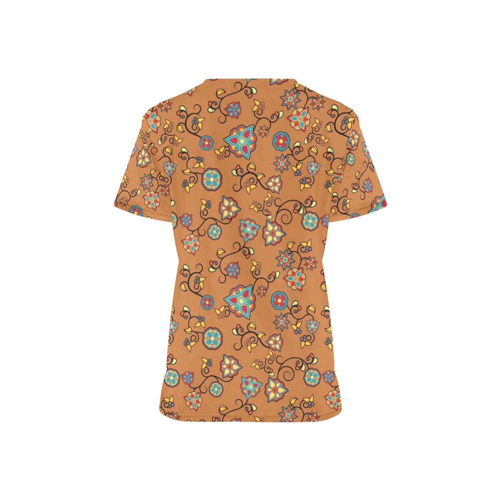 Fire Bloom Light All Over Print Scrub Top Scrub Top e-joyer