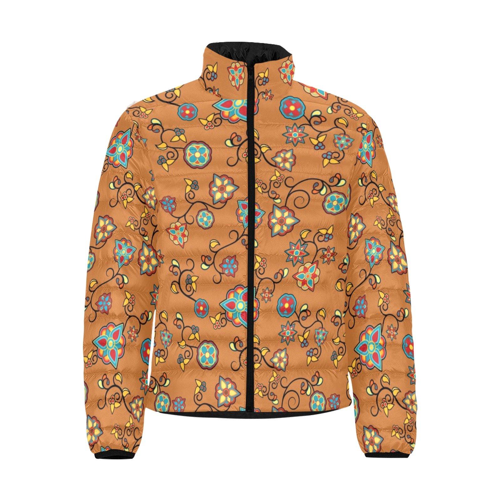 Fire Bloom Light Men's Stand Collar Padded Jacket (Model H41) Men's Stand Collar Padded Jacket (H41) e-joyer