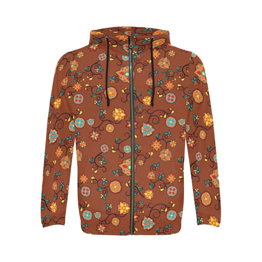 Fire Bloom Shade All Over Print Full Zip Hoodie for Men (Model H14) All Over Print Full Zip Hoodie for Men (H14) e-joyer