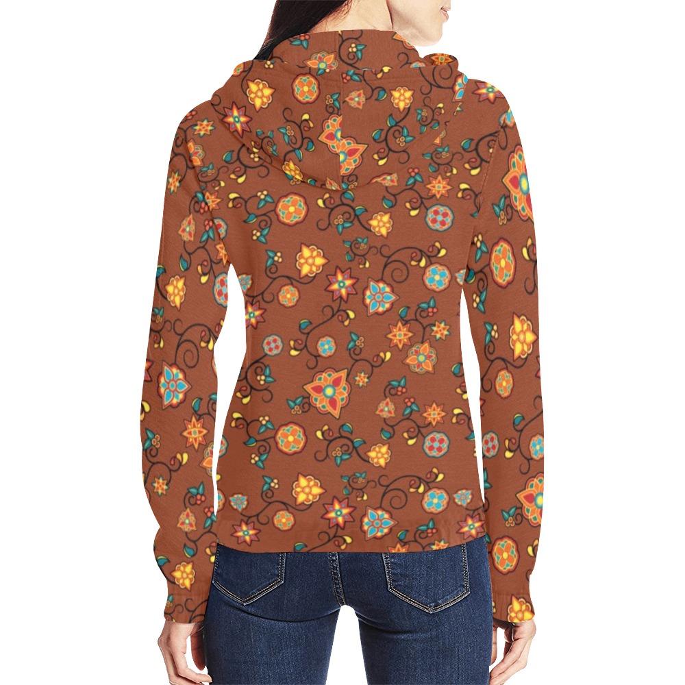 Fire Bloom Shade All Over Print Full Zip Hoodie for Women (Model H14) All Over Print Full Zip Hoodie for Women (H14) e-joyer