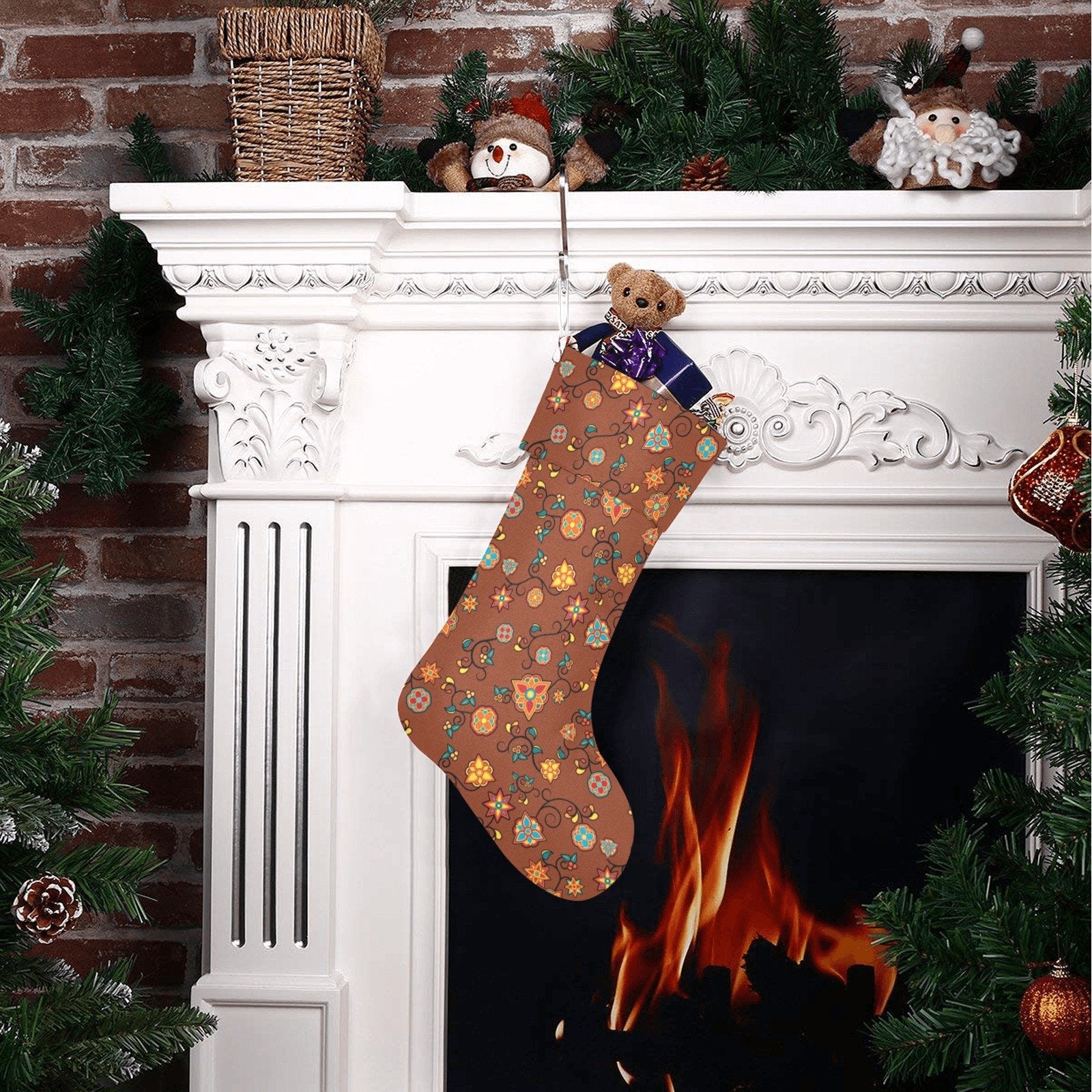 Fire Bloom Shade Christmas Stocking holiday stocking e-joyer