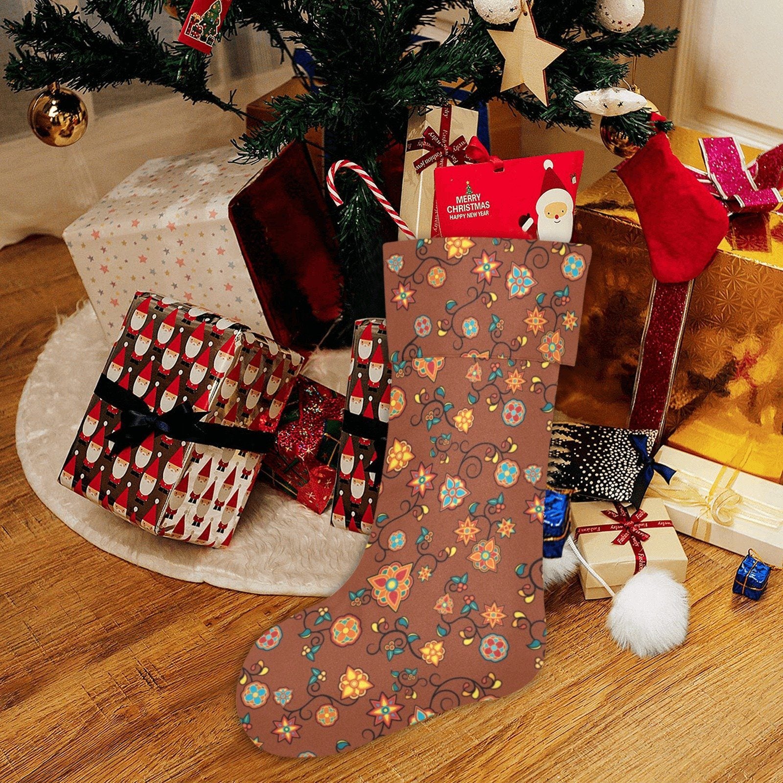 Fire Bloom Shade Christmas Stocking holiday stocking e-joyer