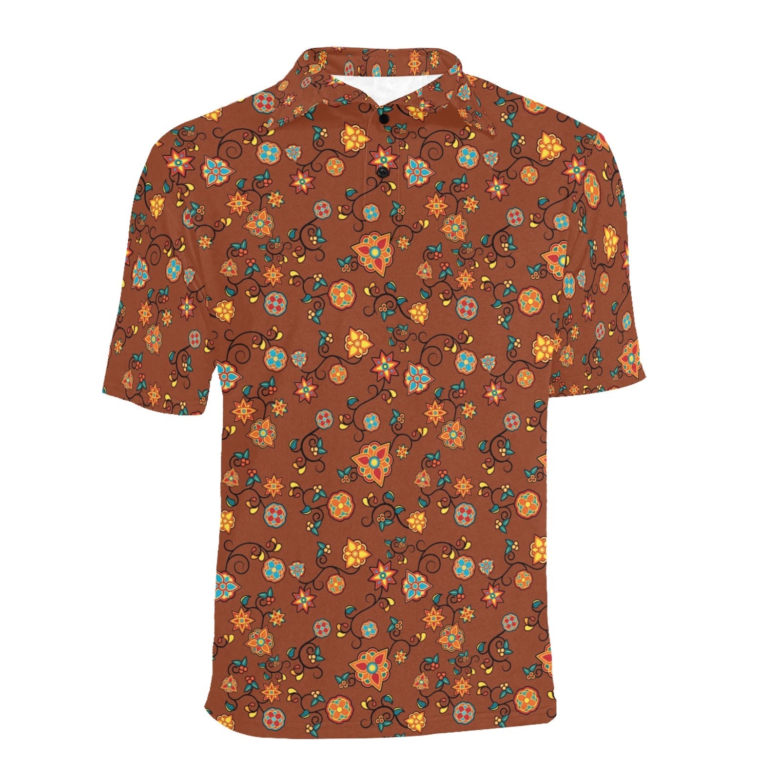 Fire Bloom Shade Men's All Over Print Polo Shirt (Model T55) Men's Polo Shirt (Model T55) e-joyer