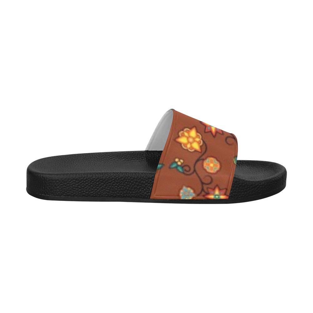 Fire Bloom Shade Men's Slide Sandals (Model 057) Men's Slide Sandals (057) e-joyer