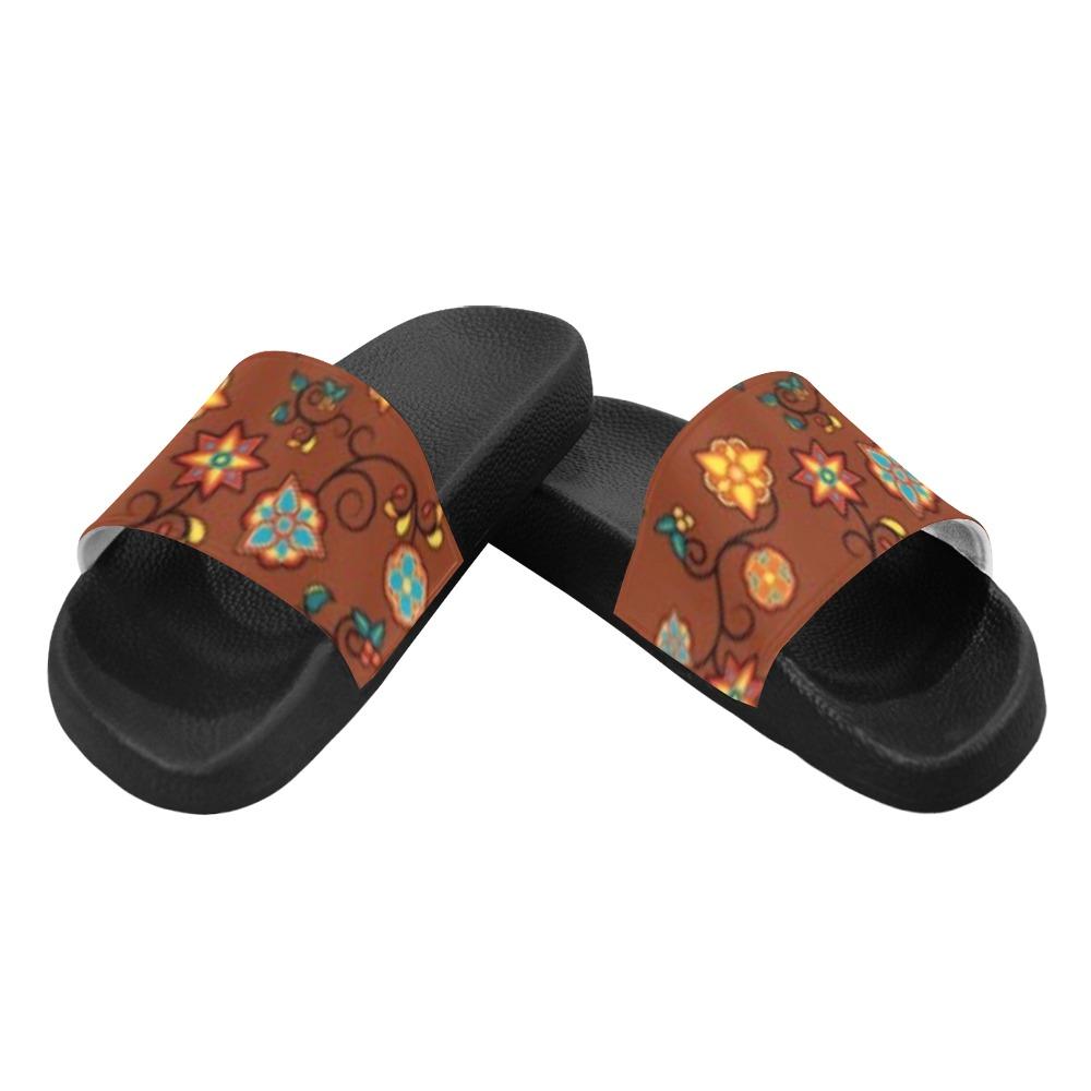 Fire Bloom Shade Men's Slide Sandals (Model 057) Men's Slide Sandals (057) e-joyer