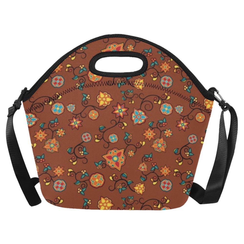 Fire Bloom Shade Neoprene Lunch Bag/Large (Model 1669) bag 49 Dzine