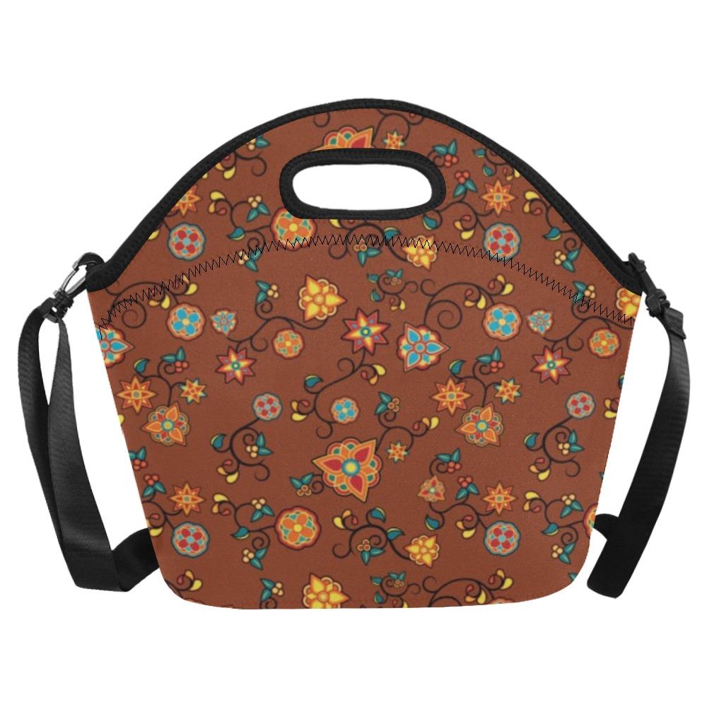 Fire Bloom Shade Neoprene Lunch Bag/Large (Model 1669) bag 49 Dzine