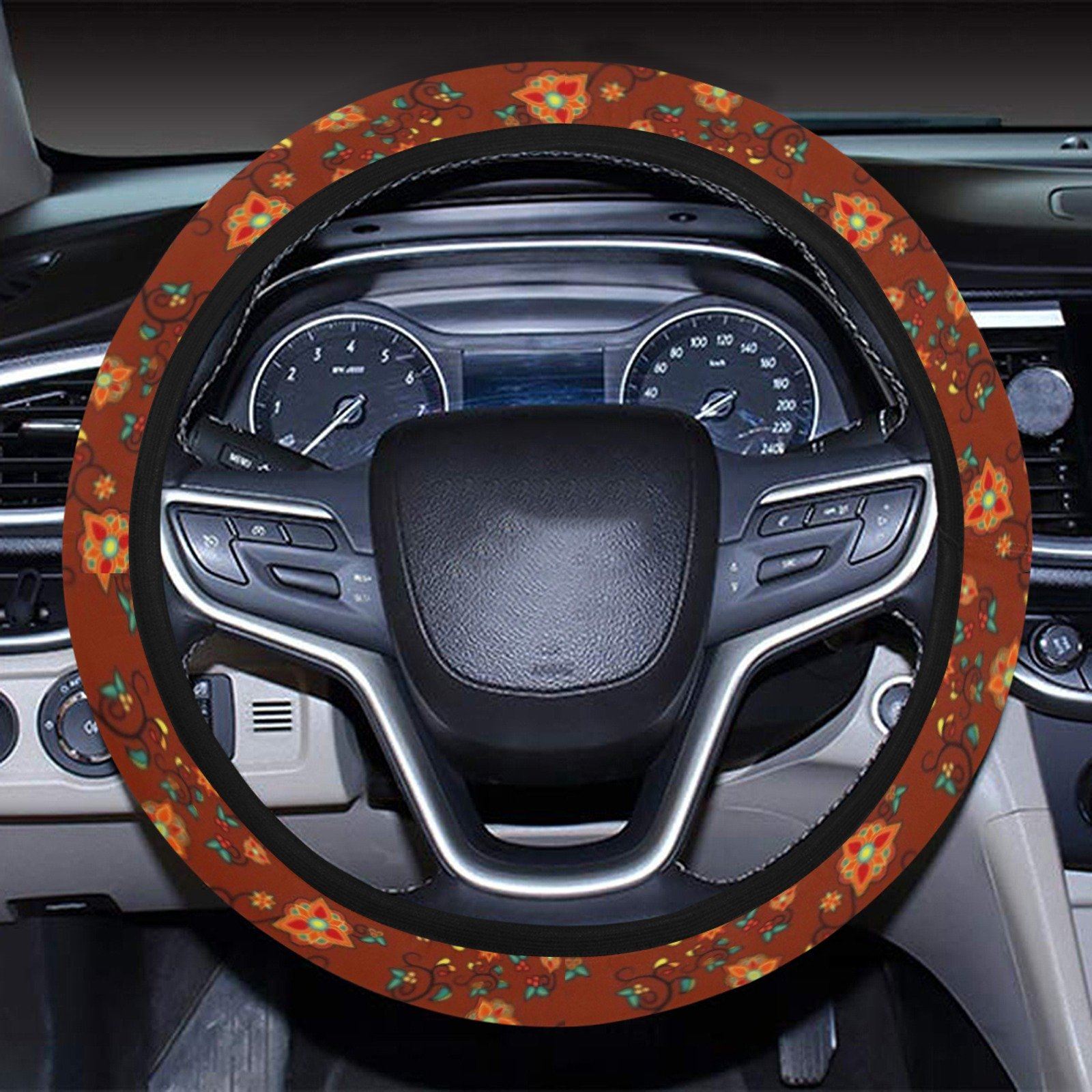 Fire Bloom Shade Steering Wheel Cover with Elastic Edge Steering Wheel Cover with Elastic Edge e-joyer