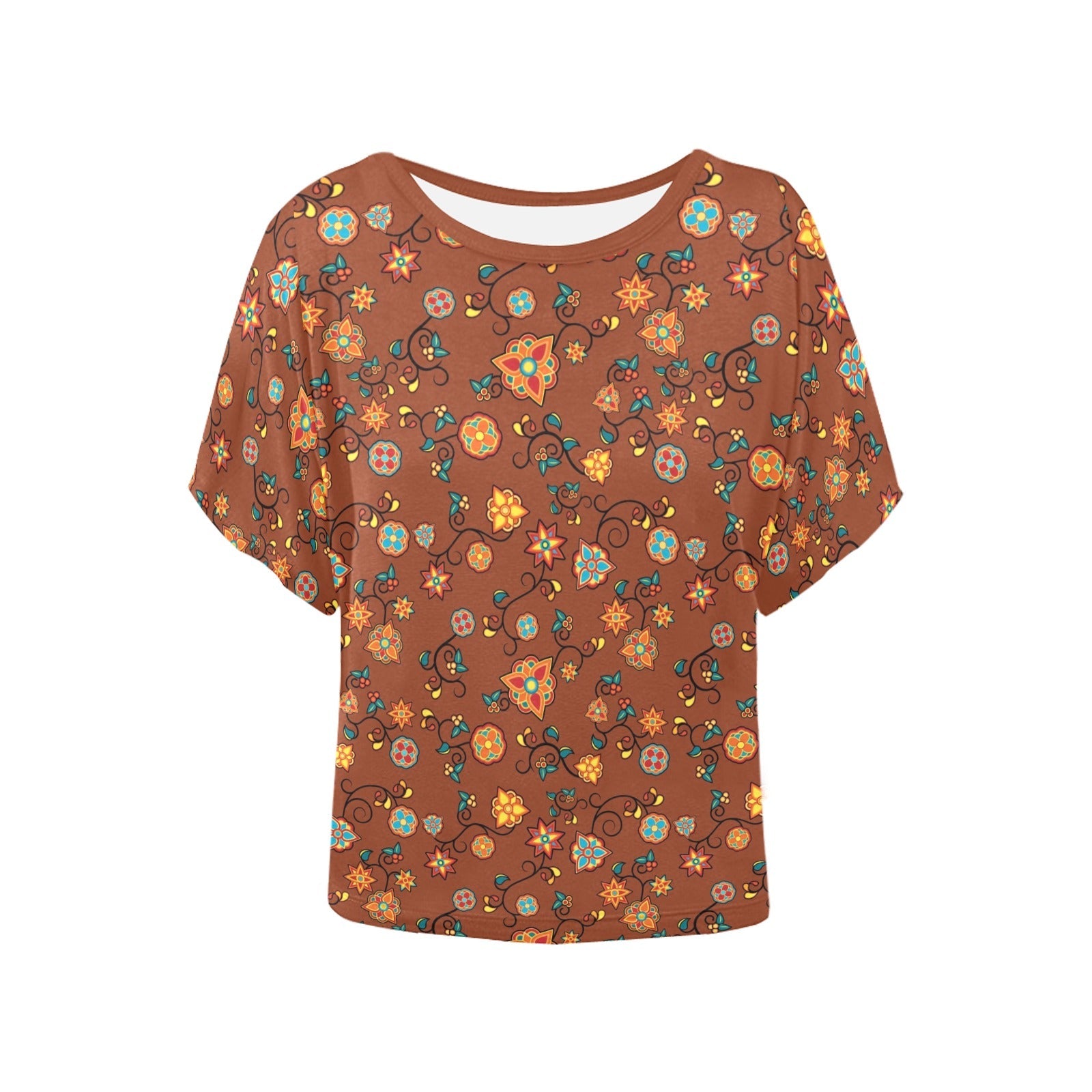 Fire Bloom Shade Women's Batwing-Sleeved Blouse T shirt (Model T44) Women's Batwing-Sleeved Blouse T shirt (T44) e-joyer