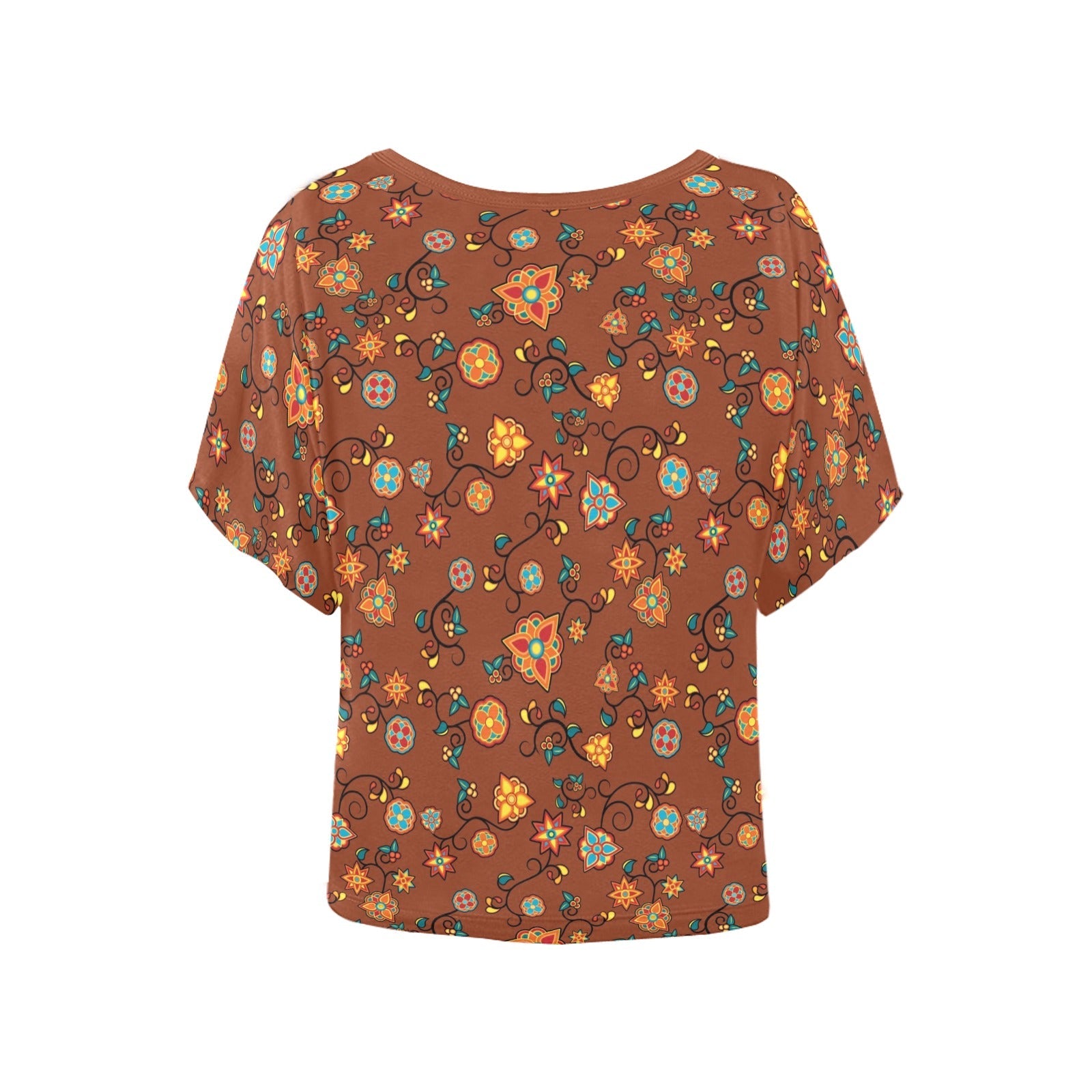 Fire Bloom Shade Women's Batwing-Sleeved Blouse T shirt (Model T44) Women's Batwing-Sleeved Blouse T shirt (T44) e-joyer