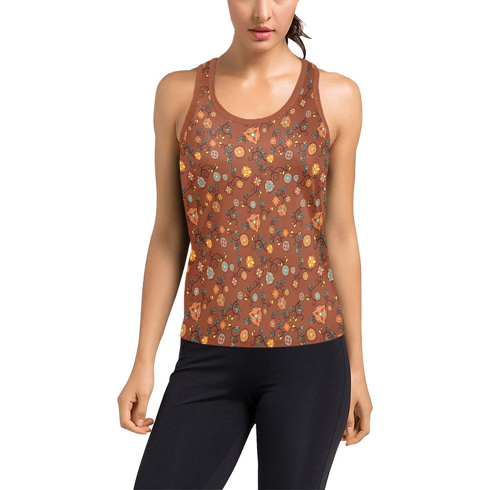 Fire Bloom Shade Women's Racerback Tank Top (Model T60) Racerback Tank Top (T60) e-joyer