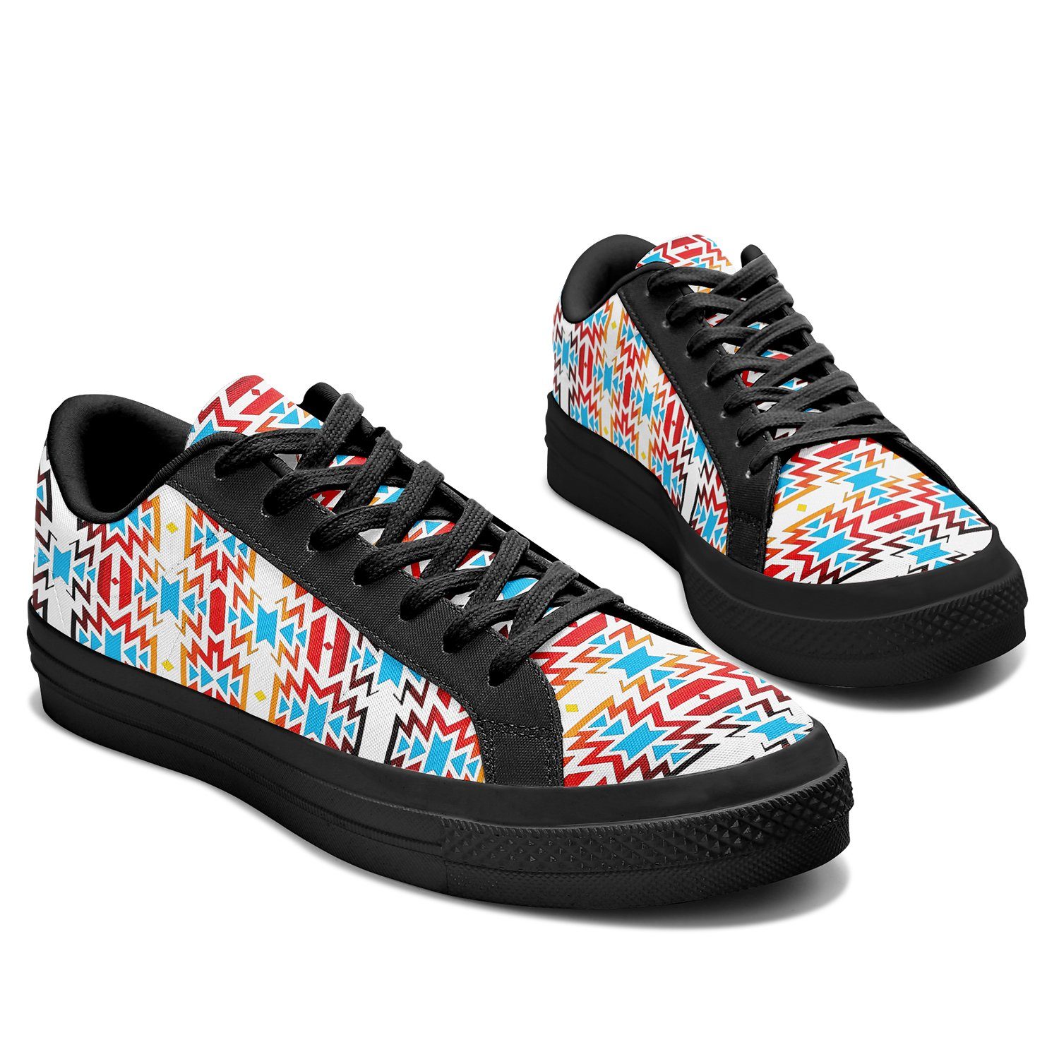 Fire Colors and Sky Aapisi Low Top Canvas Shoes Black Sole 49 Dzine