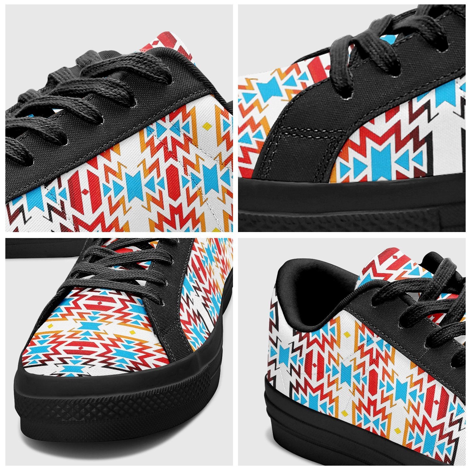 Fire Colors and Sky Aapisi Low Top Canvas Shoes Black Sole 49 Dzine