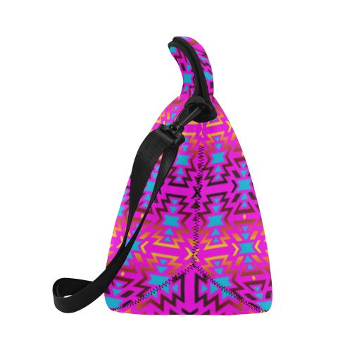 Fire Colors and Sky Cotton Candy Neoprene Lunch Bag/Large (Model 1669) Neoprene Lunch Bag/Large (1669) e-joyer