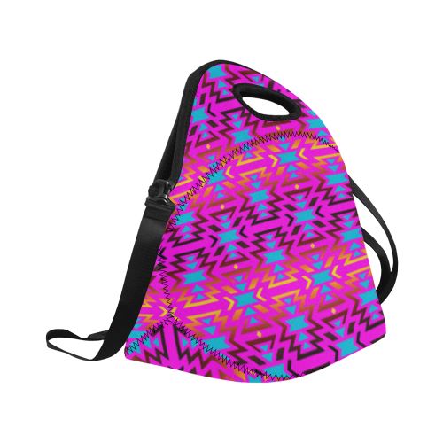 Fire Colors and Sky Cotton Candy Neoprene Lunch Bag/Large (Model 1669) Neoprene Lunch Bag/Large (1669) e-joyer