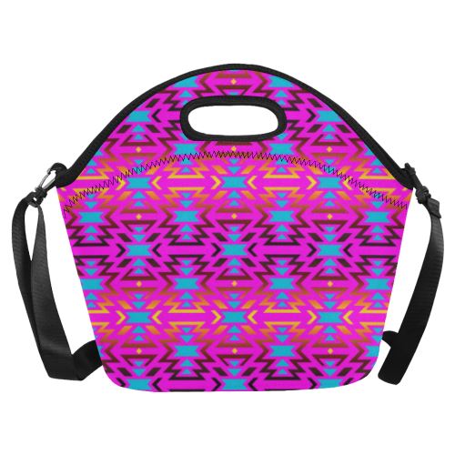 Fire Colors and Sky Cotton Candy Neoprene Lunch Bag/Large (Model 1669) Neoprene Lunch Bag/Large (1669) e-joyer