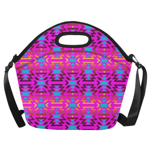Fire Colors and Sky Cotton Candy Neoprene Lunch Bag/Large (Model 1669) Neoprene Lunch Bag/Large (1669) e-joyer