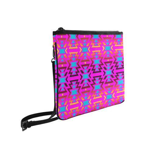 Fire Colors and Sky Cotton Candy Slim Clutch Bag (Model 1668) Slim Clutch Bags (1668) e-joyer
