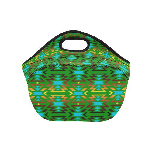 Fire Colors and Sky Green Neoprene Lunch Bag/Small (Model 1669) Neoprene Lunch Bag/Small (1669) e-joyer