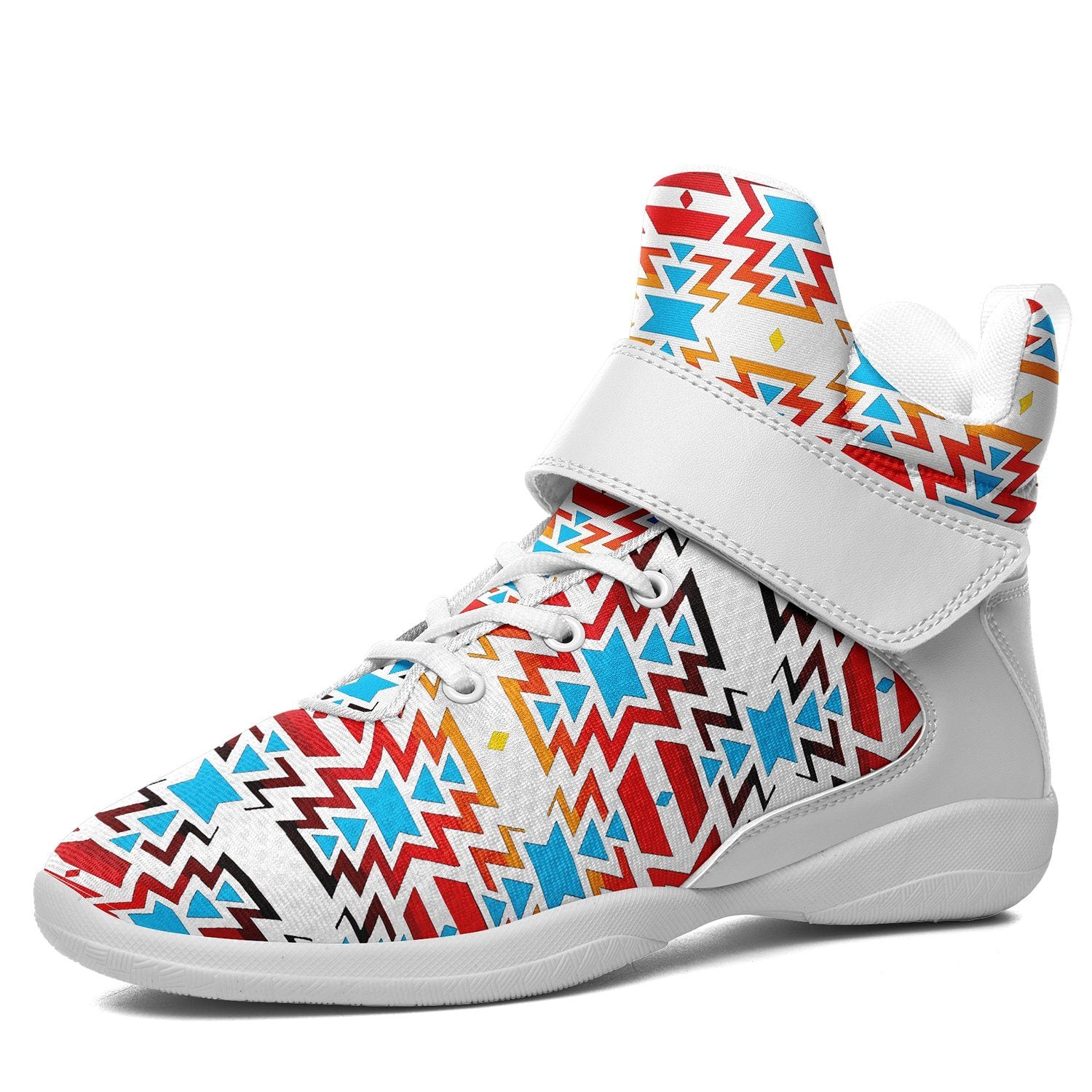 Fire Colors and Sky Ipottaa Basketball / Sport High Top Shoes 49 Dzine US Women 4.5 / US Youth 3.5 / EUR 35 White Sole with White Strap 