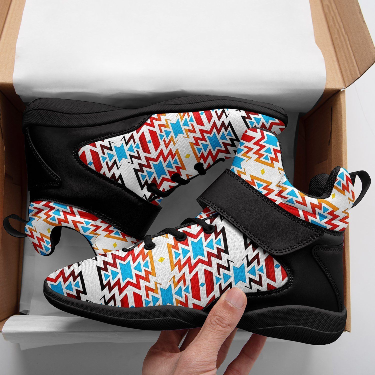 Fire Colors and Sky Ipottaa Basketball / Sport High Top Shoes - Black Sole 49 Dzine