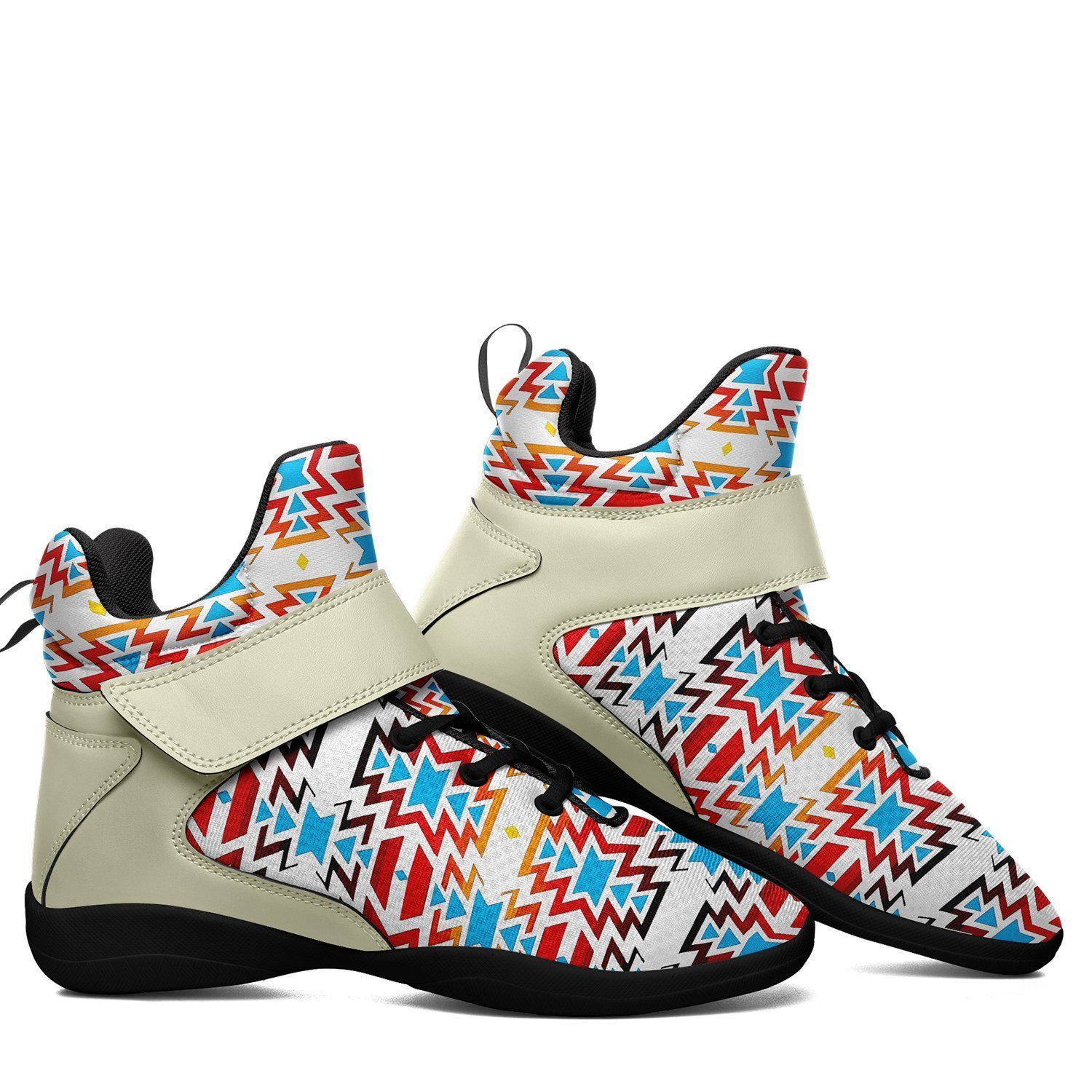 Fire Colors and Sky Ipottaa Basketball / Sport High Top Shoes - Black Sole 49 Dzine