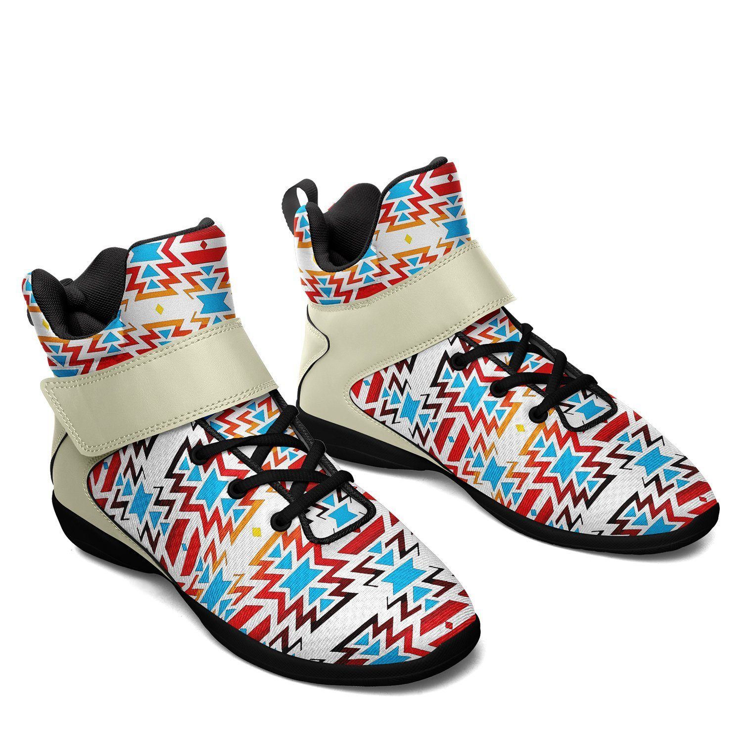 Fire Colors and Sky Ipottaa Basketball / Sport High Top Shoes - Black Sole 49 Dzine