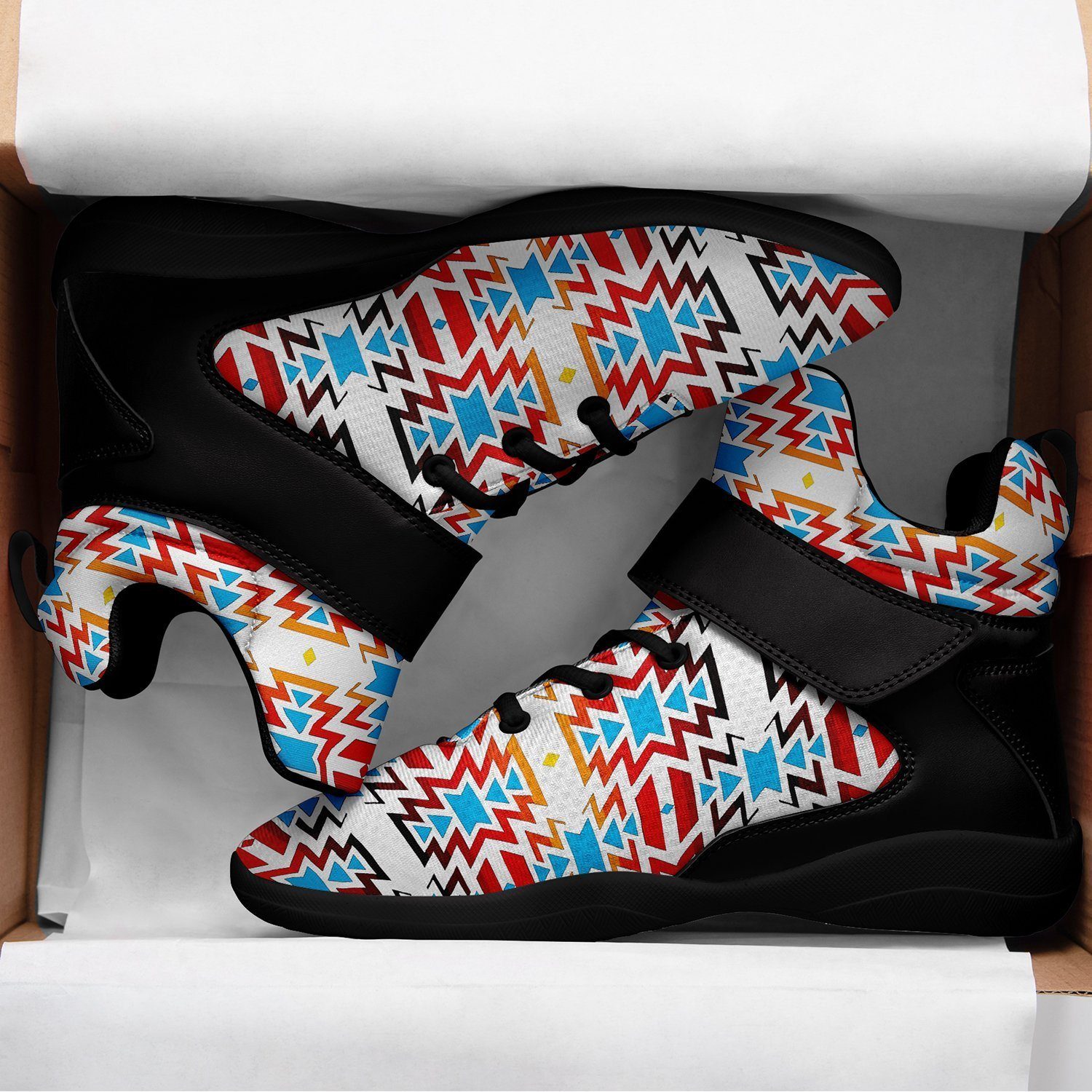 Fire Colors and Sky Ipottaa Basketball / Sport High Top Shoes - Black Sole 49 Dzine